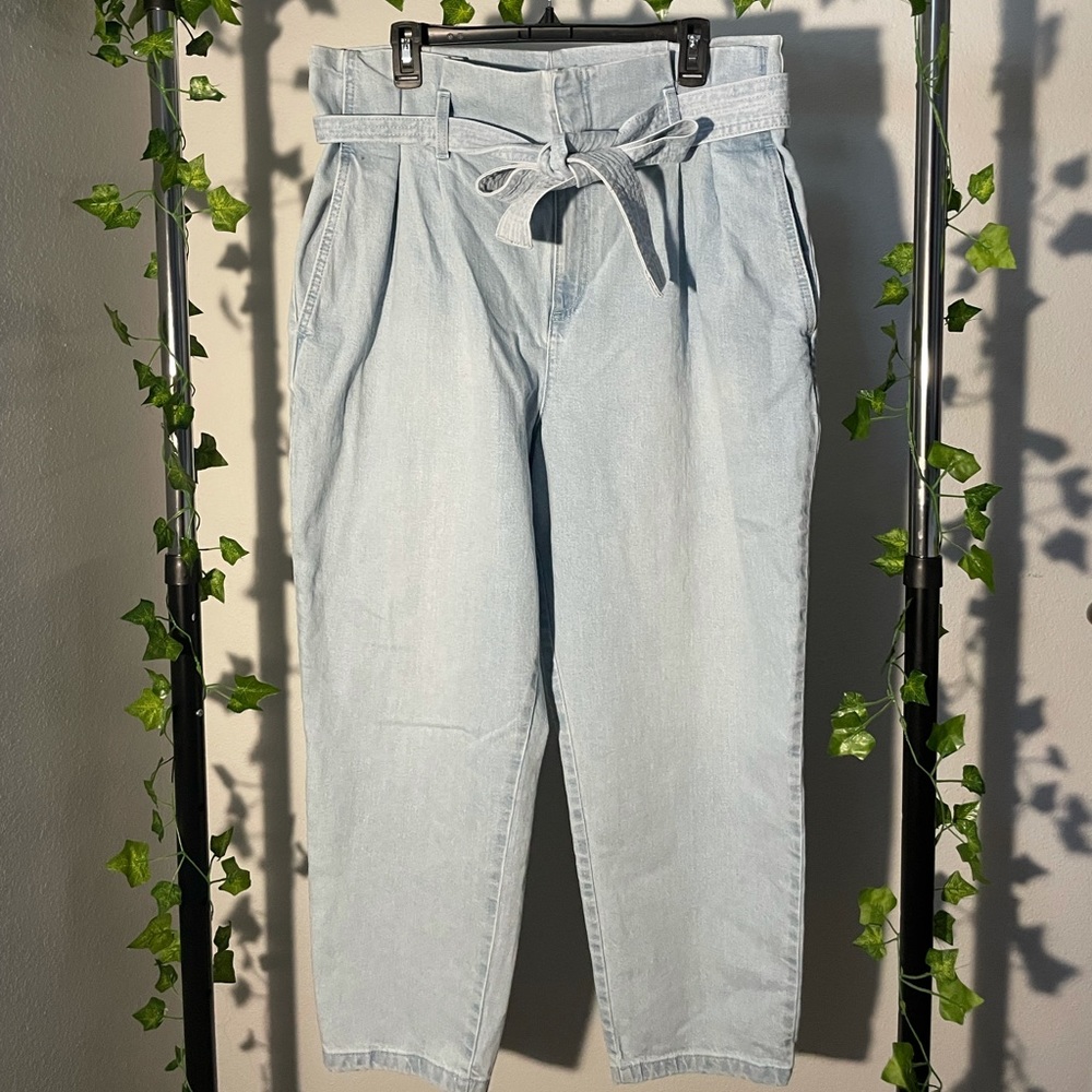 high waisted paper bag jeans